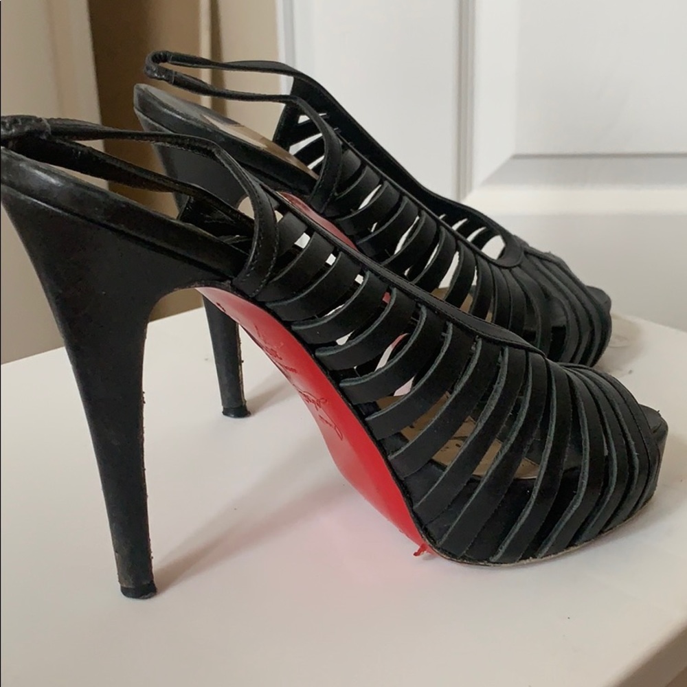 CHRISTIAN LOUBOUTIN LEATHER CUT OUT SLINGBACK 6.5